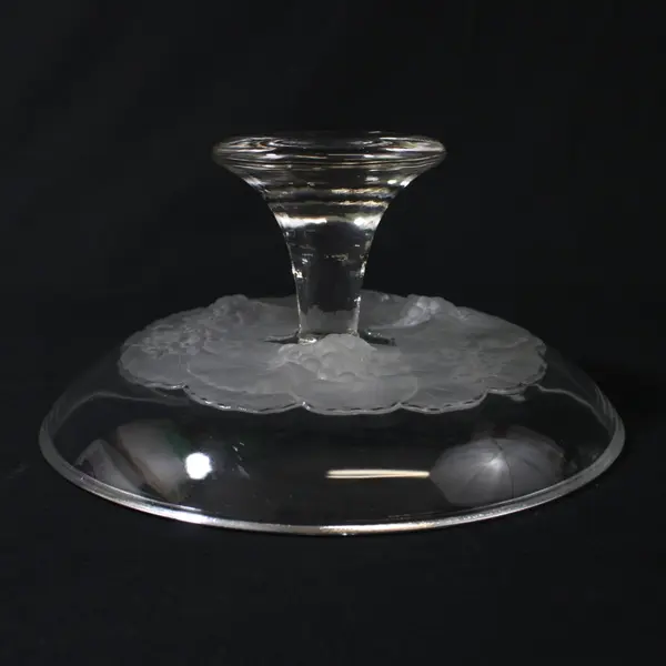 Mikasa Splendor Crystal Compote Frosted Flowers 4 Inch
