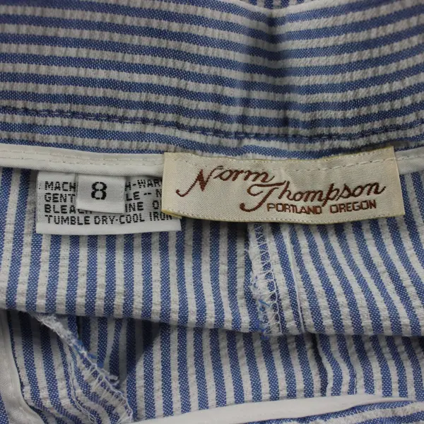 Norm Thompson Women's Blue White Striped Shorts Size 8
