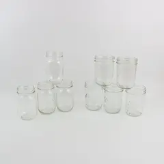 Lot of 9 Kerr & Ball Half-Pint Canning Jars Wide & Narrow Mouth