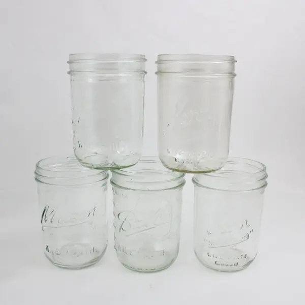 Lot of 9 Kerr & Ball Half-Pint Canning Jars Wide & Narrow Mouth