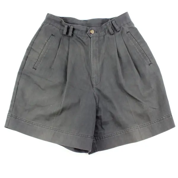 Hunt Club Petite Women's Pleated Chino Shorts Dark Gray Size 10