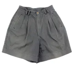 Hunt Club Petite Women's Pleated Chino Shorts Dark Gray Size 10