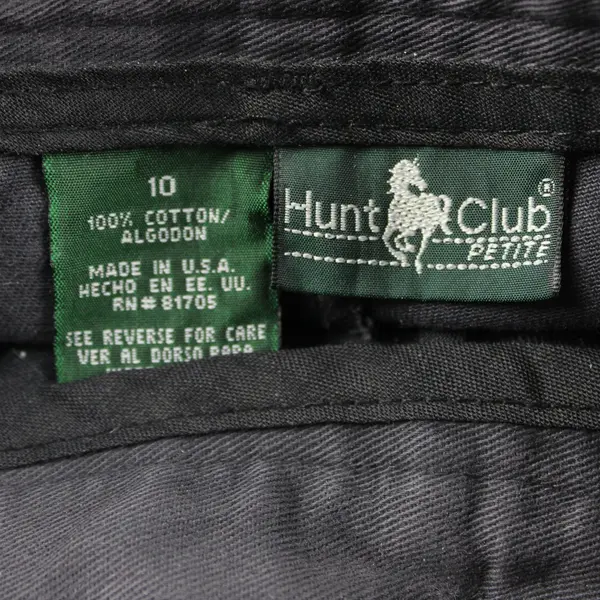 Hunt Club Petite Women's Pleated Chino Shorts Dark Gray Size 10
