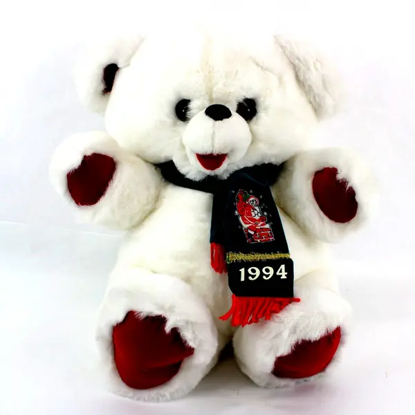 Fordlet International 1994 White Teddy Bear Plush with Scarf PA2843(HK) 28 Inch