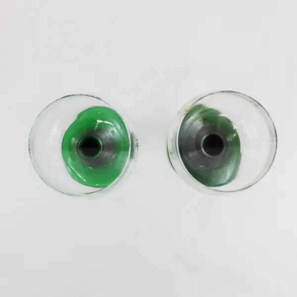 Cristal D'Arques Durand Roemer Water Goblets Green Base Set of 2