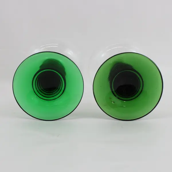 Cristal D'Arques Durand Roemer Water Goblets Green Base Set of 2
