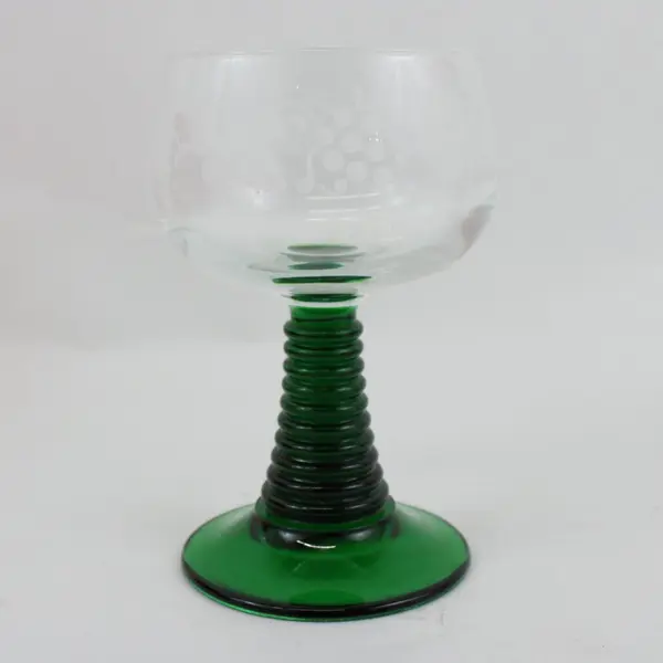 Cristal D'Arques Durand Roemer Water Goblets Green Base Set of 2