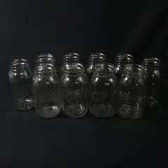 Lot of 10 Kerr Quart Narrow Mouth Glass Canning Jars