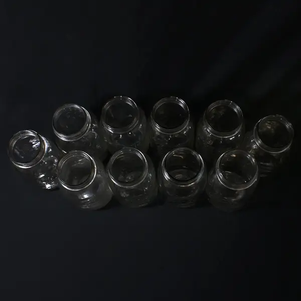 Lot of 10 Kerr Quart Narrow Mouth Glass Canning Jars