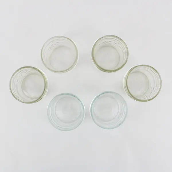 Lot of 6 Ball Quilted Glass Jelly Jars 