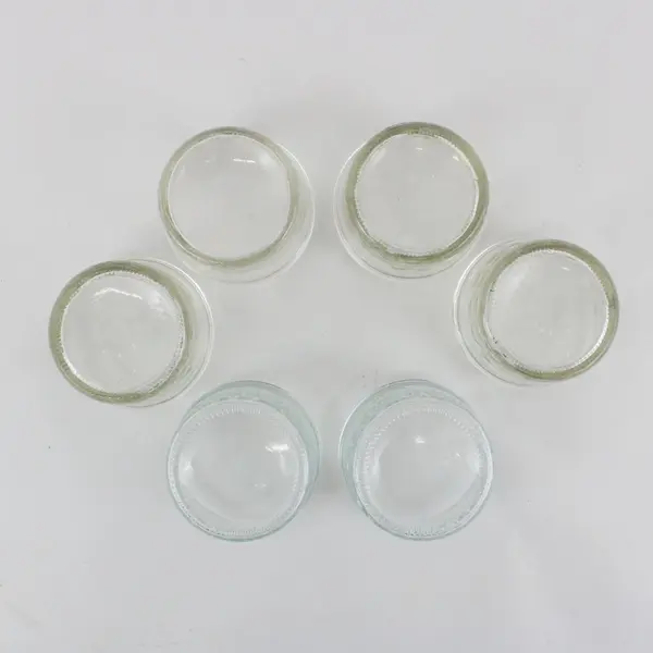 Lot of 6 Ball Quilted Glass Jelly Jars 