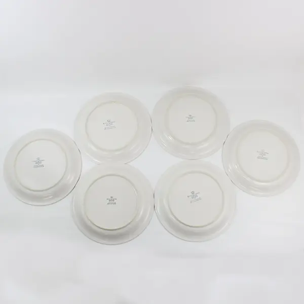 Set of 6 Johann Haviland Crowning Fashion Blue Bouquet Dinner Plates 10.75in 