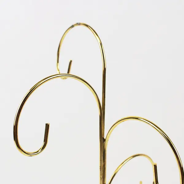Gold Tone Tiered Ornament Stand Tree Christmas Display Holder