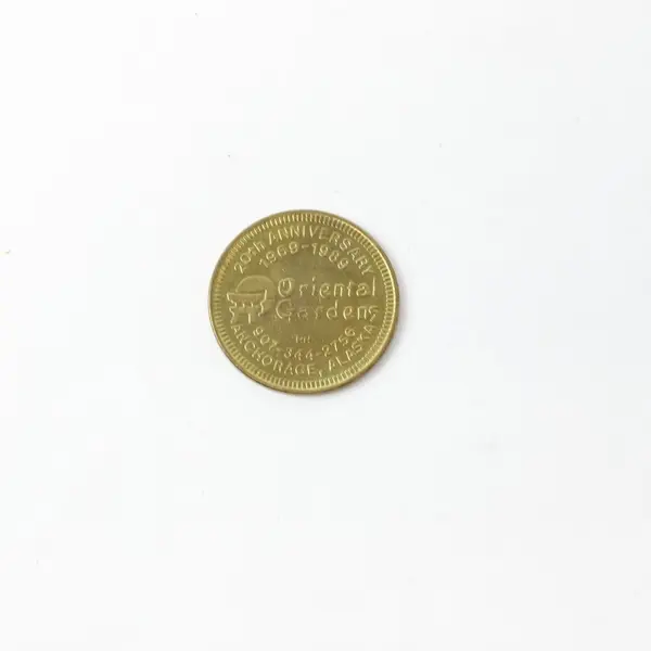 1989 Oriental Gardens 20th Anniversary 100 Trade Token Anchorage, Alaska