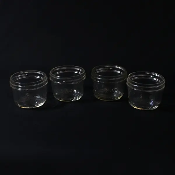 Lot of 4 Kerr Short Wide Mouth Half Pint Canning Jars