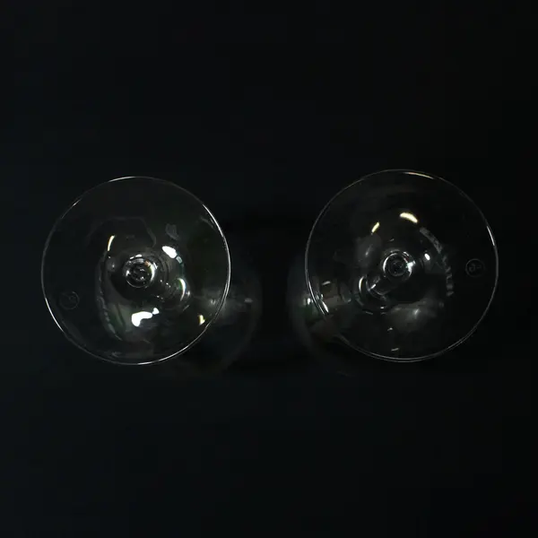Pair Clear Stemmed Red Wine Glasses 8 Inch Commemorative Event Print