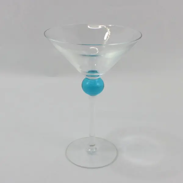 Bombay Sapphire Vintage Martini Glasses Set of 2 Blue Ball Stems