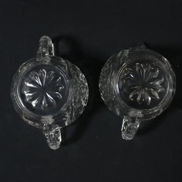 Anchor Hocking Stars & Bars Creamer And Sugar Bowl 2-Piece Set Clear Glass