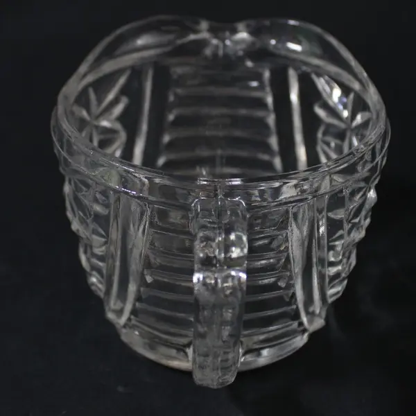 Anchor Hocking Stars & Bars Creamer And Sugar Bowl 2-Piece Set Clear Glass