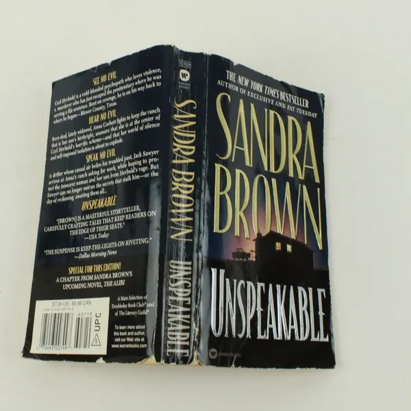 Unspeakable Sandra Brown 1999 Warner Books Paperback
