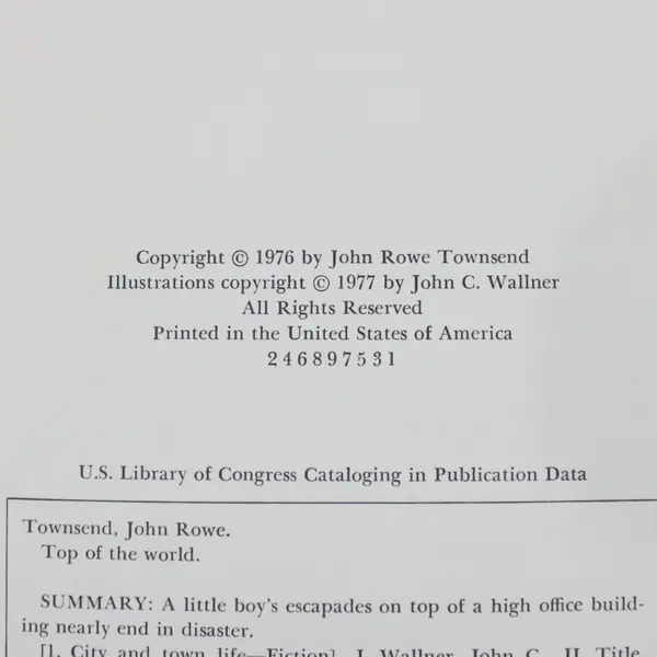 Top of the World John Rowe Townsend Children's Fiction 1977 HC Ex-Library No DJ