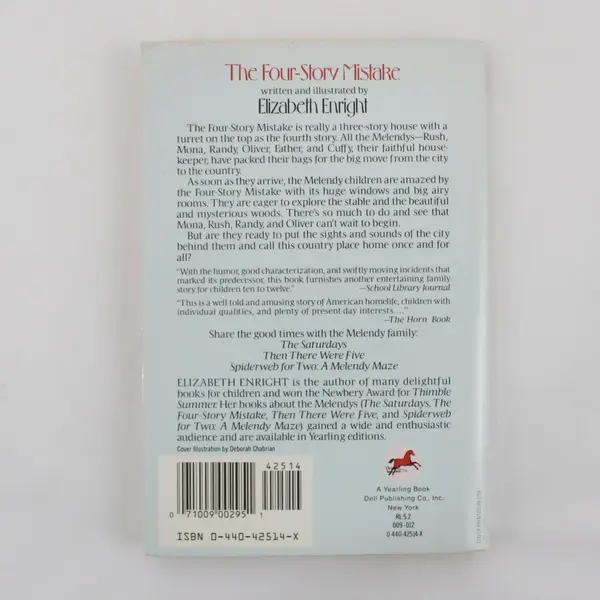 Vintage Copy The Four-Story Mistake Elizabeth Enright 1987 Paperback Good