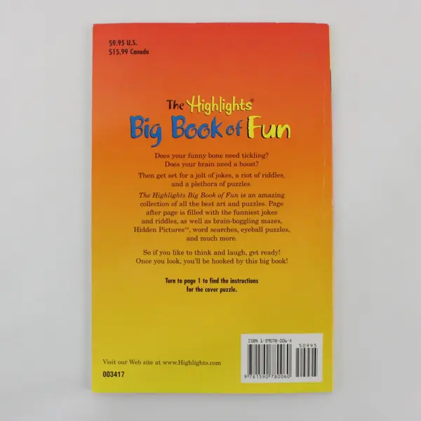 The Highlights Big Book of Fun Jokes Riddles Puzzles Activity Book 2002 PB VG