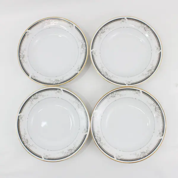 Meridian Fine China Moment Pattern Soup Bowls Set of 4 A-6
