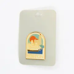 Boston Harbor Enamel Souvenir Lapel Pin Gold Tone Collectible