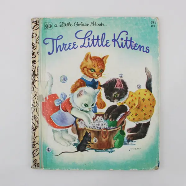 Lot of 2 Vintage Little Golden Books Three Little Kittens Stories of Jesus HC