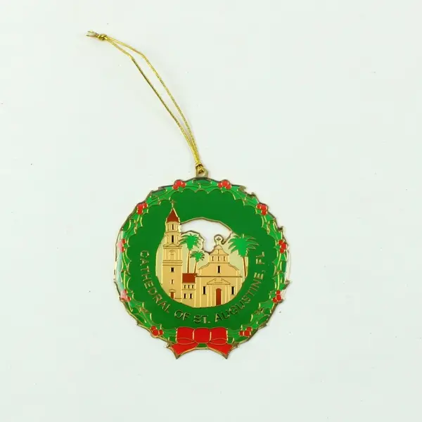 Focus Cathedral of St. Augustine Florida Wreath Christmas Ornament