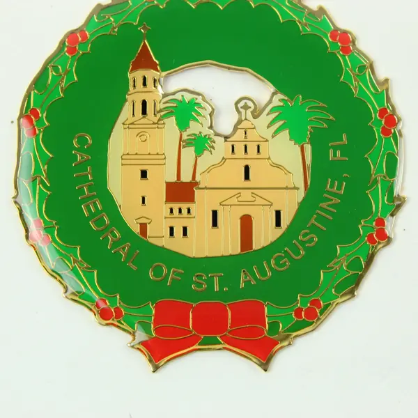 Focus Cathedral of St. Augustine Florida Wreath Christmas Ornament