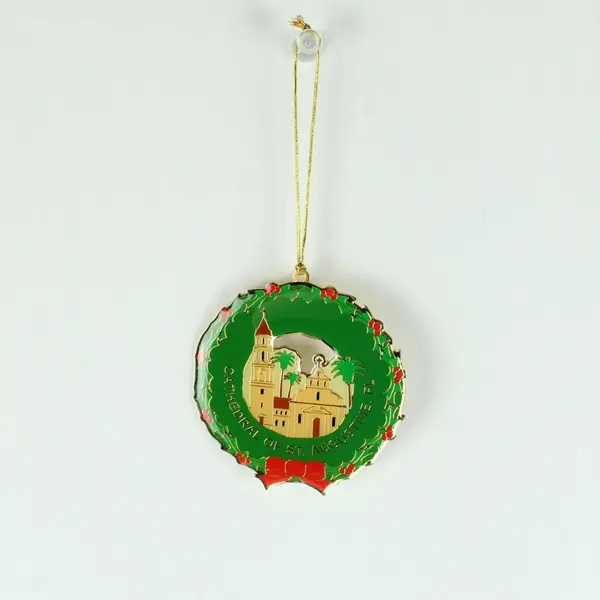 Focus Cathedral of St. Augustine Florida Wreath Christmas Ornament