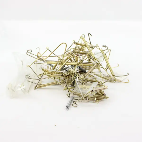 Lot of Assorted Gold-Tone White Plate Hangers & Display Accessories