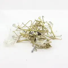 Lot of Assorted Gold-Tone White Plate Hangers & Display Accessories