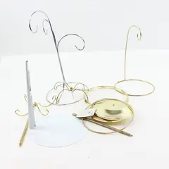 Tripar #23-3912 Lot Assorted Silver Gold Tone Display Stands Easels