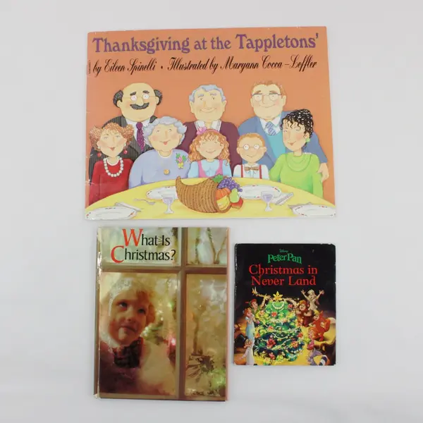Lot of 3 Children's Holiday Books Peter Pan Christmas What Is Christmas?