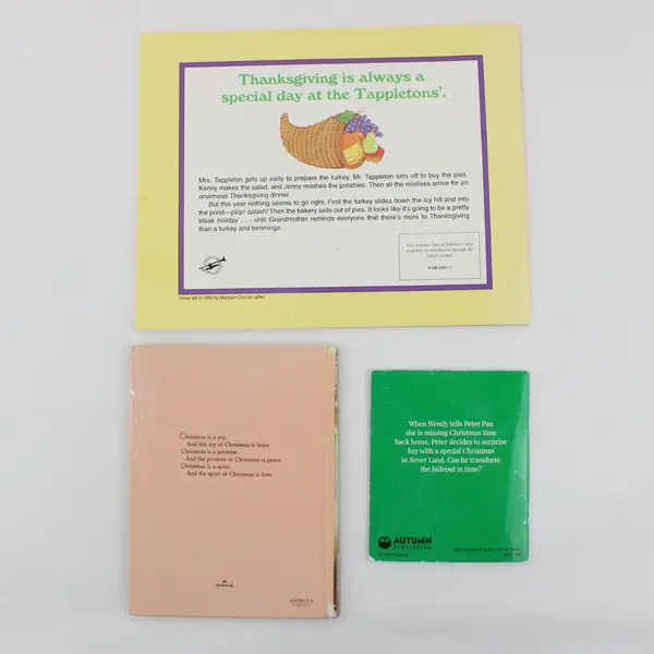 Lot of 3 Children's Holiday Books Peter Pan Christmas What Is Christmas?