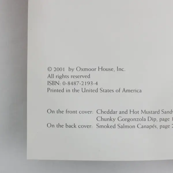 Southern Living Ultimate Book of Appetizers Cookbook 2001 Paperback Booklet