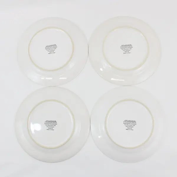 Sakura Splendor Burgundy Floral Salad Dessert Plates Set of 4