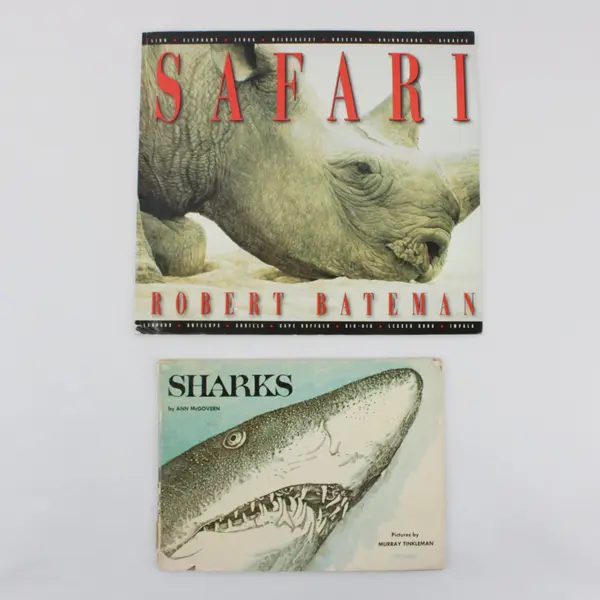Lot of 2 Sharks & Safari Paperbacks Ann McGovern Robert Bateman Rich Archbold  ￼