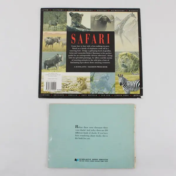Lot of 2 Sharks & Safari Paperbacks Ann McGovern Robert Bateman Rich Archbold  ￼