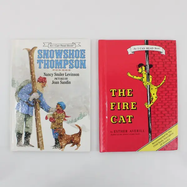 Lot of 2 Vintage "I Can Read" Kids' Books: Snowshoe Thompson & The Fire Cat