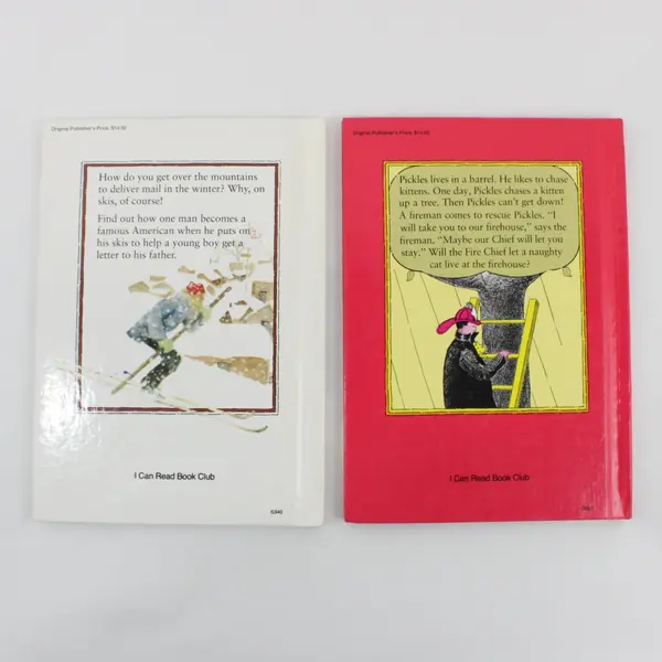 Lot of 2 Vintage "I Can Read" Kids' Books: Snowshoe Thompson & The Fire Cat