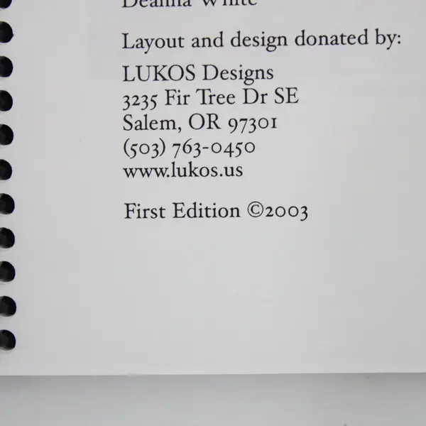 Artfully Presented The Gallery Guide Cook Book Deanna White 1st Ed 2003 Spiral