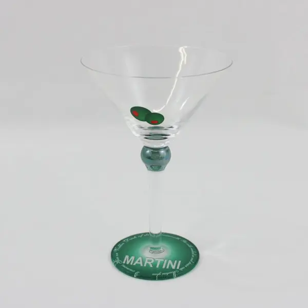 Olive Martini Glass Green Base Recipe Detail Barware 7 Inch