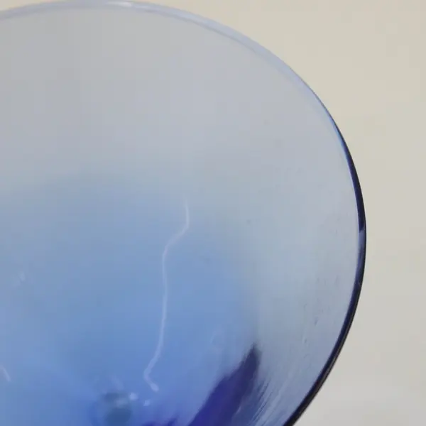 Cobalt Blue Martini Glasses Set of 4 with Clear Stems Barware