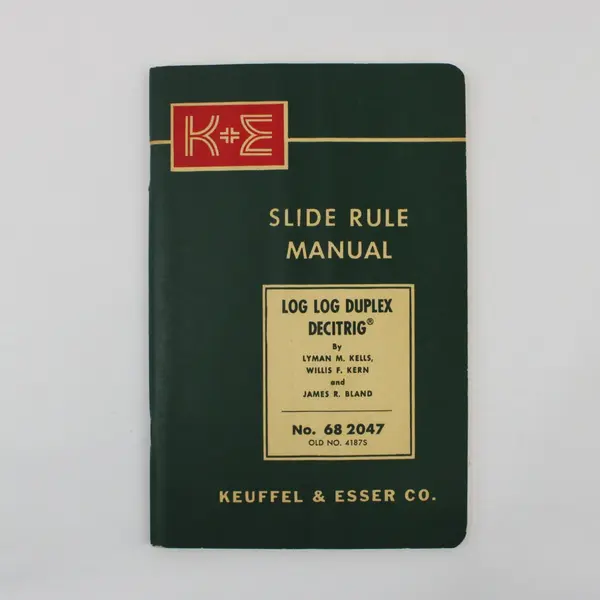 Log Log Duplex Keuffel & Esser Co Slide Rule Manual & Supplement 1955 & 1956 