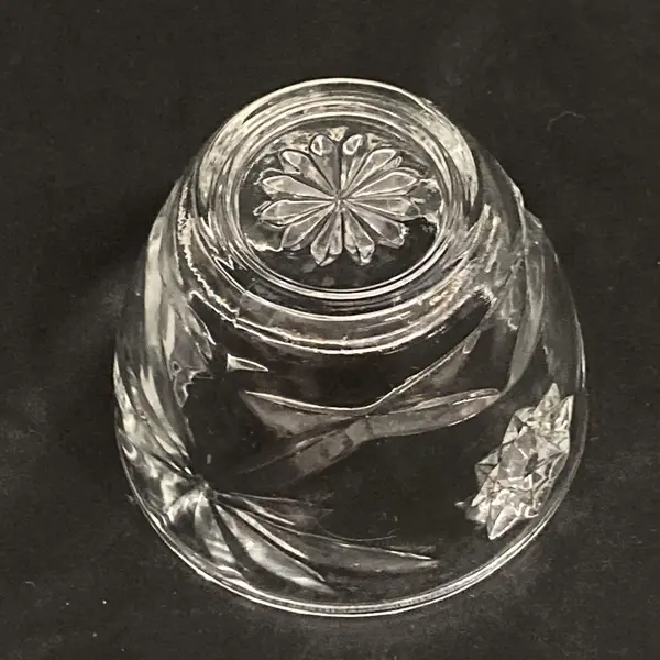 Vintage Anchor Hocking Prescut Glass Creamer Sugar Bowl Set Hobstar Fan