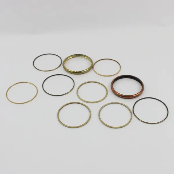 Lot of Approx. 10 Mixed Metal Bangle Bracelets Assorted Styles